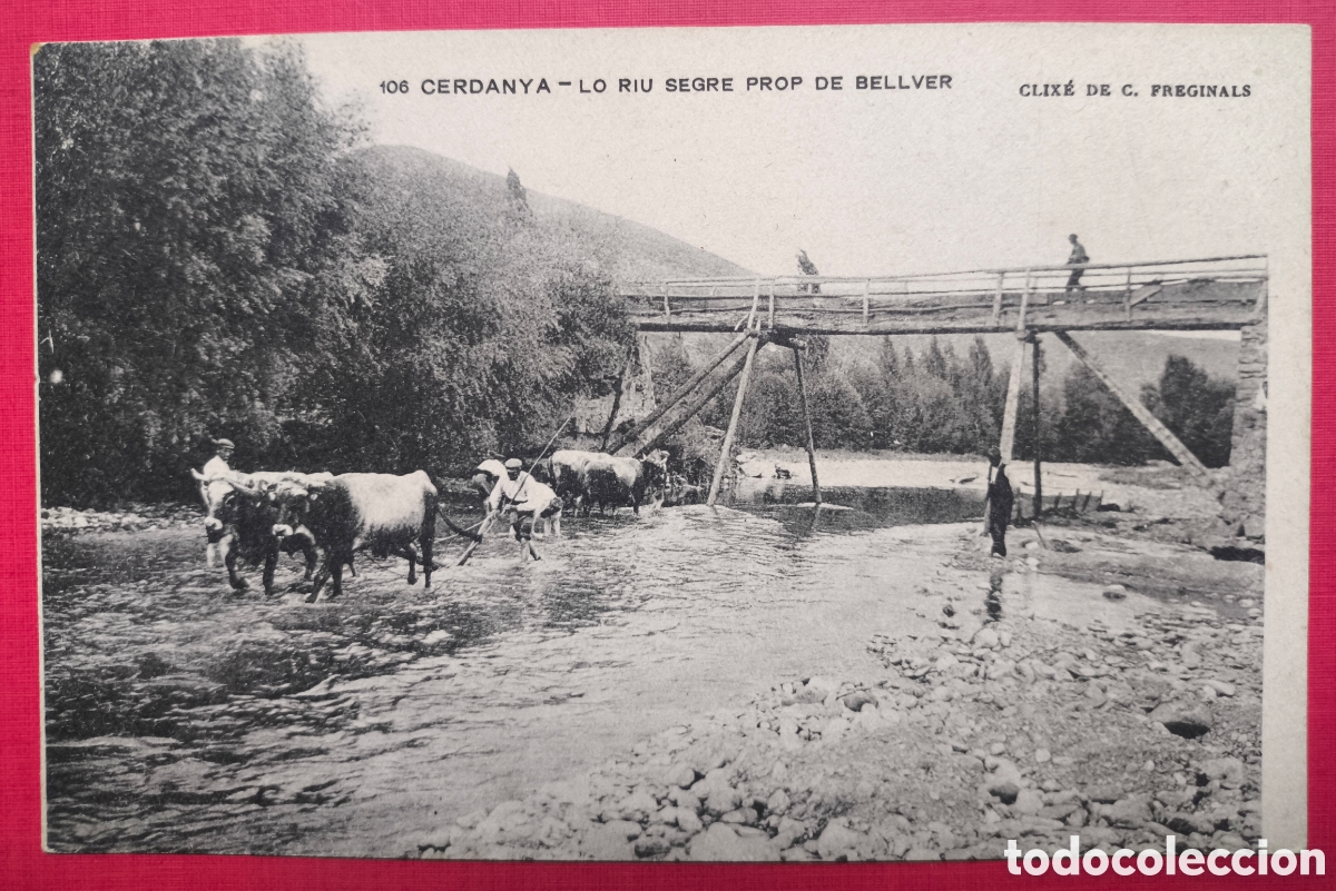 Postales: LA CERDANYA RIU SEGRE A PROP DE BELLVER POSTAL ANIMADA FOTOTIPIA CLIX&Eacute; FREGINALS C. 1915