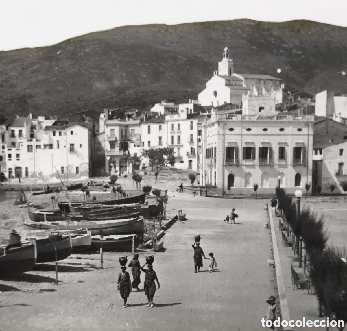 Postales: CADAQU&Eacute;S POSTAL FOTOGR&Aacute;FICA PASSEIG MAR&Iacute;TIM POSTAL FOTOGR&Aacute;FICA GIRONA C. 1940