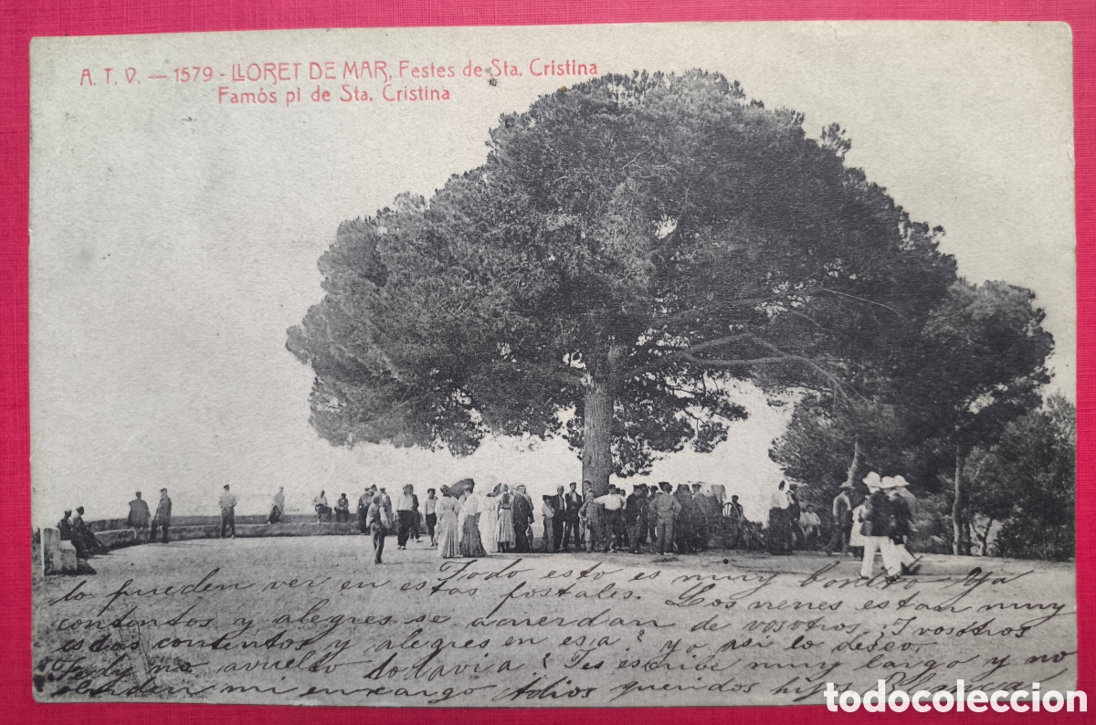 Postales: LLORET DE MAR FESTES P&Iacute; STA. CRISTINA POSTAL CIRCULADA FOTOTIPIA GIRONA C. 1910