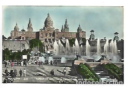 Postales: PARQUE DE MONTJUICH , PALACIO DEL ARTE ESPA&Ntilde;OL.- BARCELONA