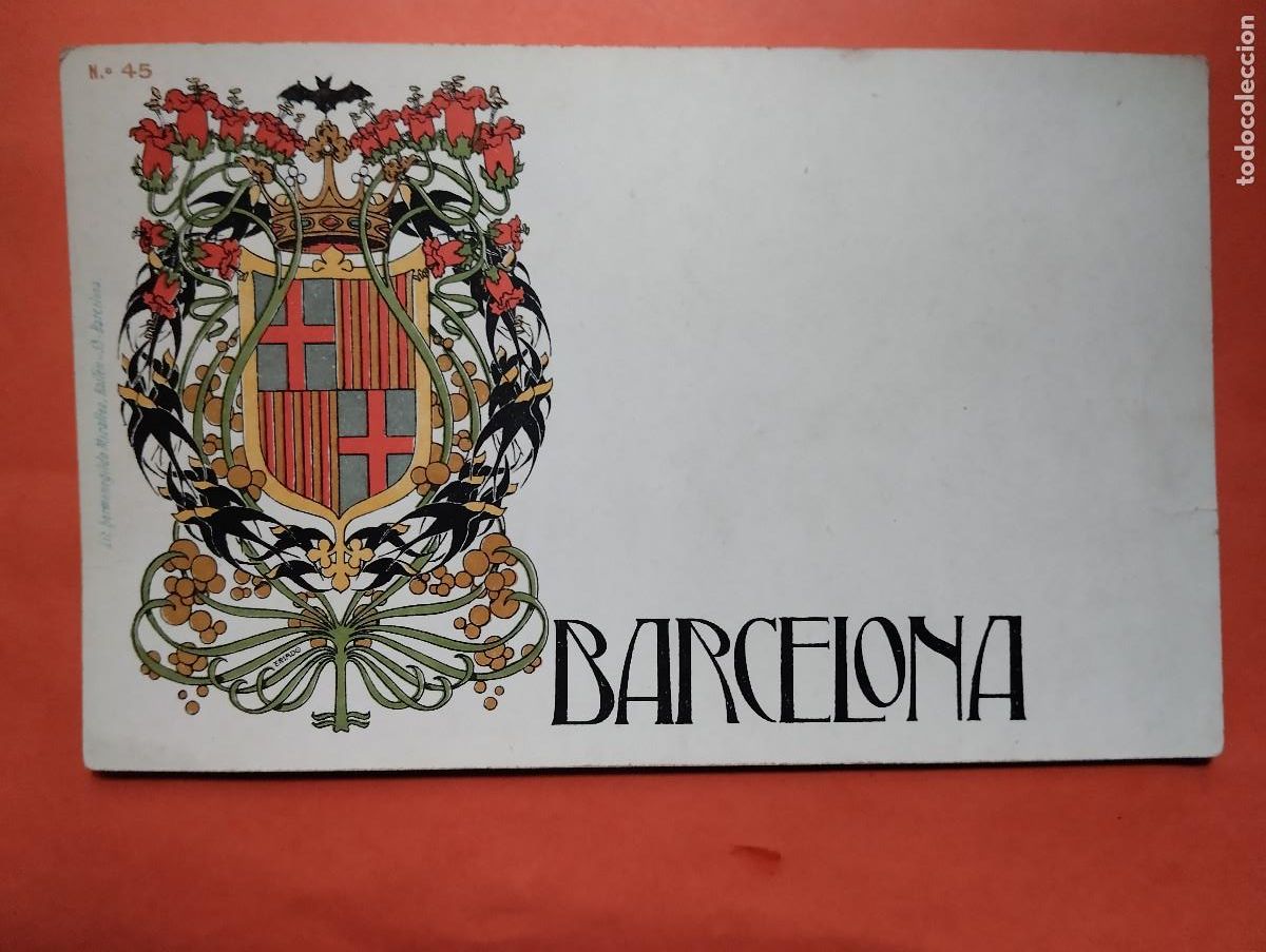 Postcards: POSTAL N&ordm; 45. ESCUDO DE BARCELONA LIT HERMENEGILDO MIRALLES.