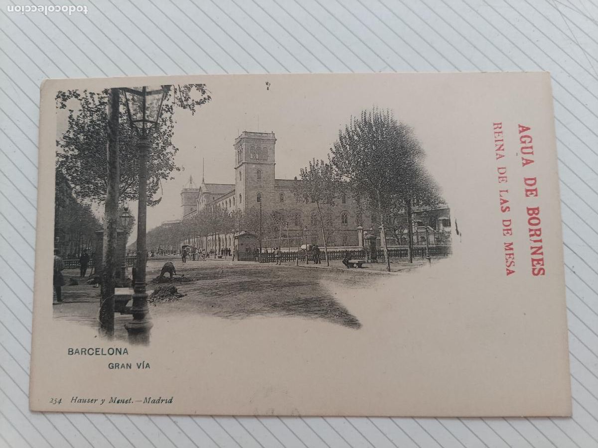 Postales: Barcelona. Hauser y Menet. Dorso sin dividir. Agua de Borines