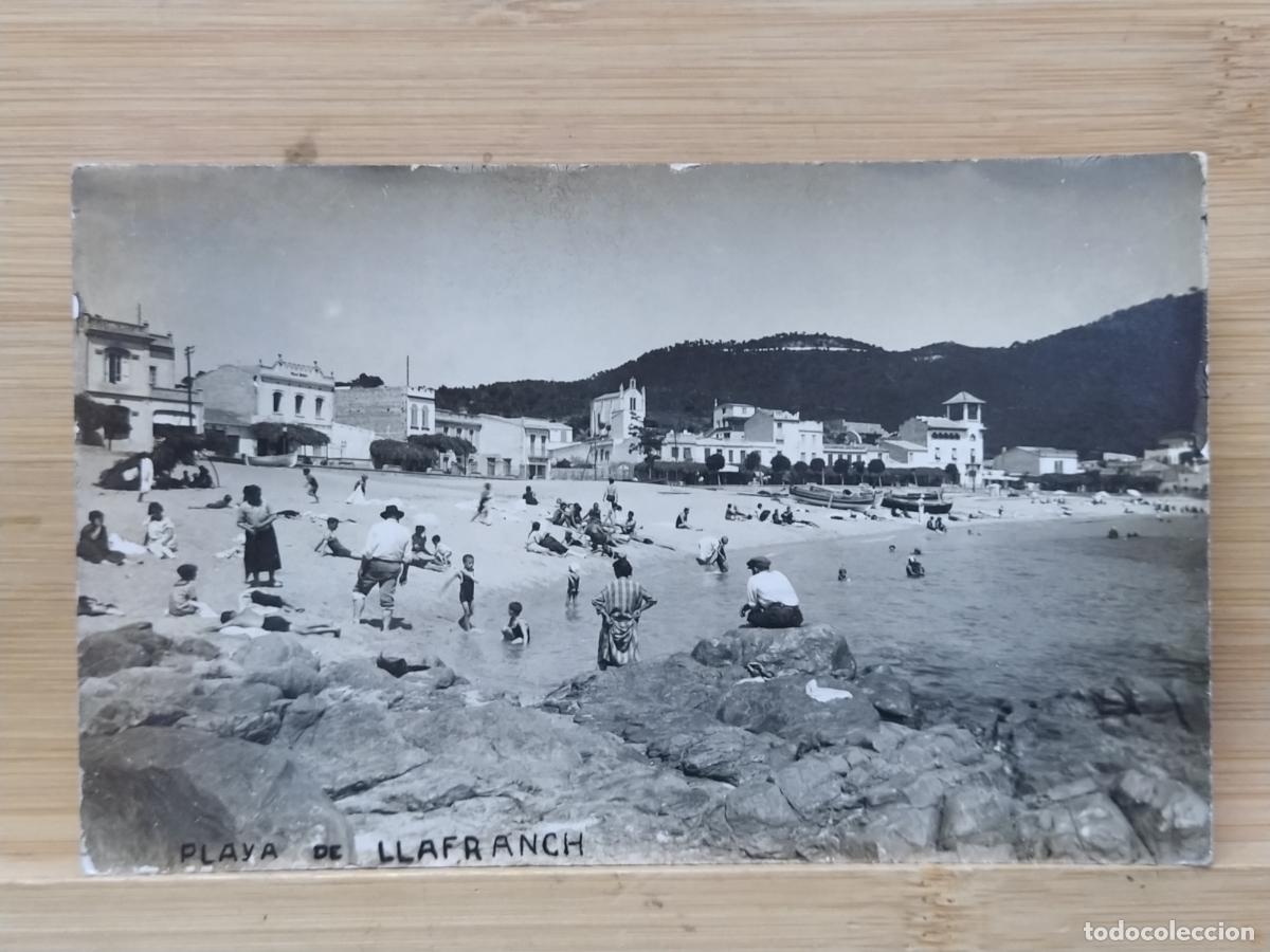 Postales: CALELLA DE PALAFRUGELL - PLAYA DE LLAFRANC - FOTOGRAFICA - POSTAL ANTIGUA -(116.970)