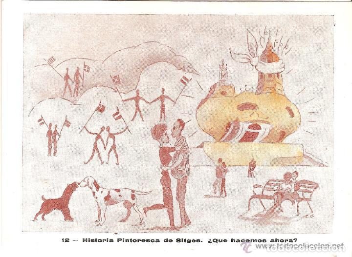 Postales: HISTORIA PINTORESCA DE SITGES - 12 - &iquest;QUE HACEMOS AHORA?, DIBUJO POR CARBONELL LLOPIS - S/C