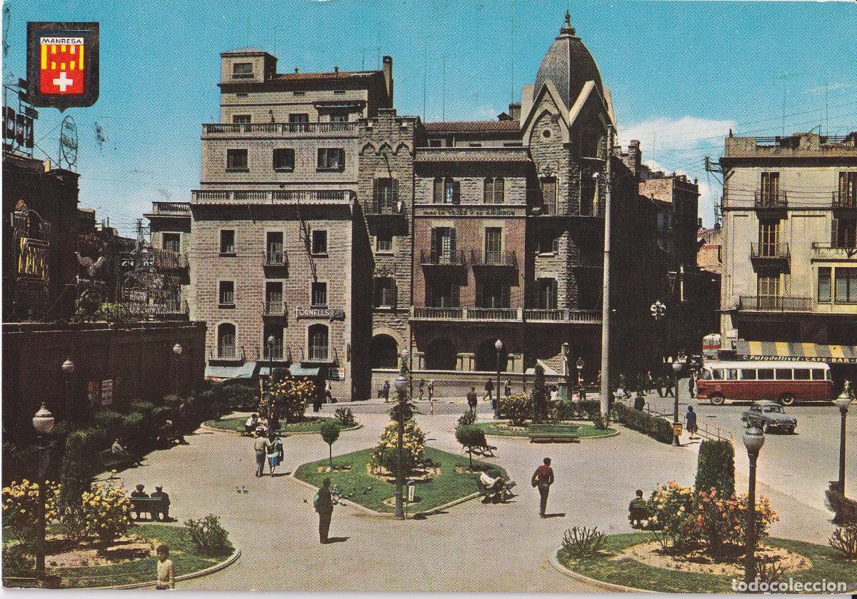 Postales: MANRESA (BARCELONA) PLAZA DE SANTO DOMINGO - ESCUDO DE ORO N&ordm;753 - CIRCULADA