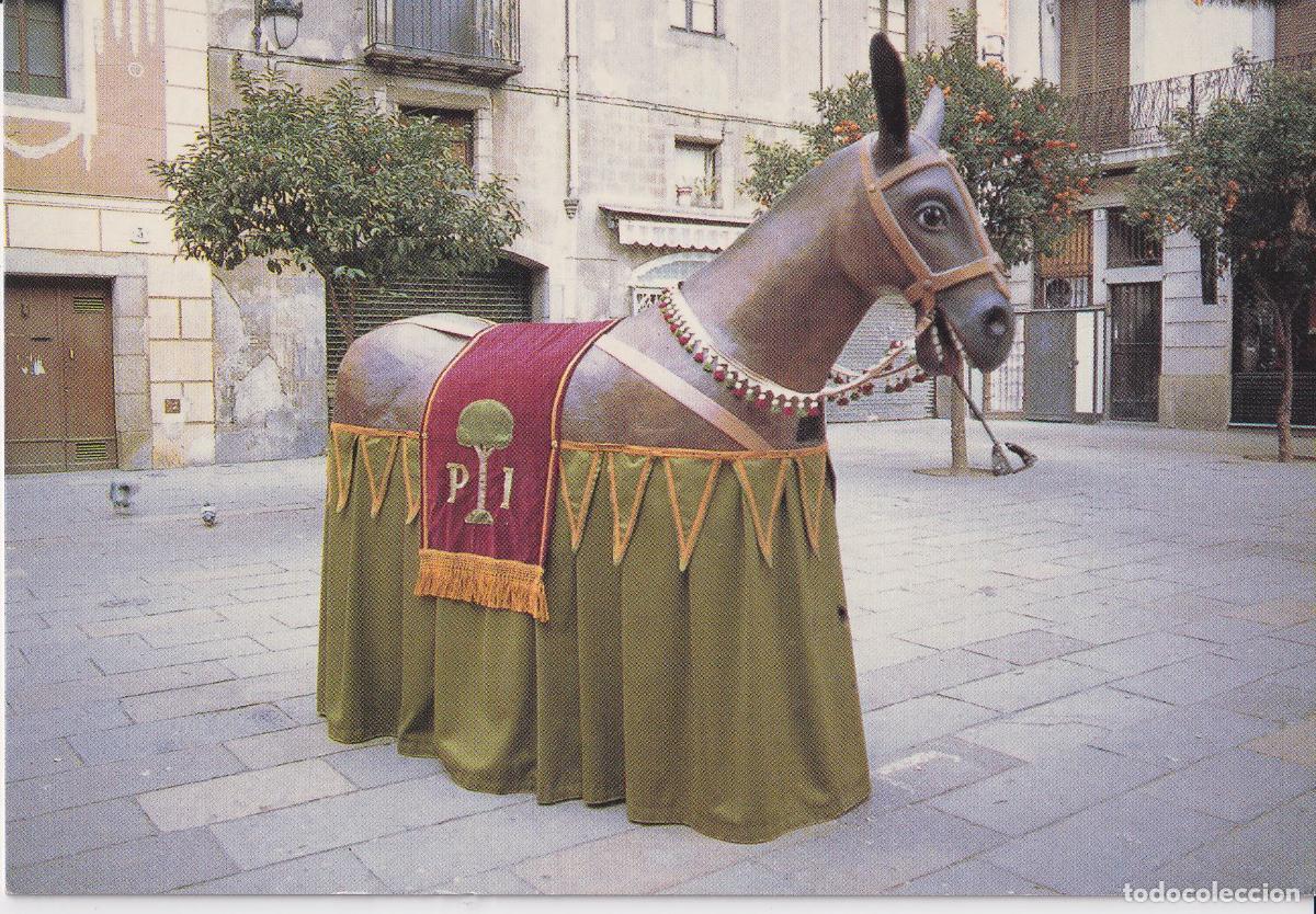 Postales: BARCELONA, MULASSA DEL PI, REPRO DE L'ANTIGA MULASSA DE L'ANY 1624 - AMICS DELS GEGANTS DEL PI N&ordm;3 -