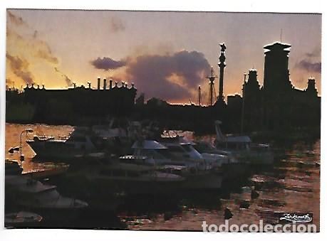 Postales: ATARDECER EN EL PUERTO.- BARCELONA