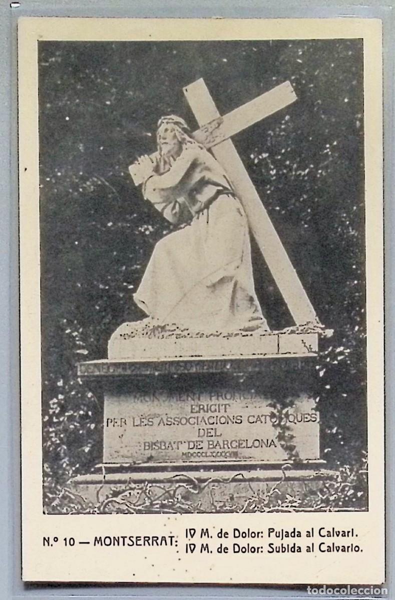 Postales: MONTSERRAT (Barcelona). IV Misterio de Dolor: Subida al Calvario.Tarjeta postal ilustrada en blanco