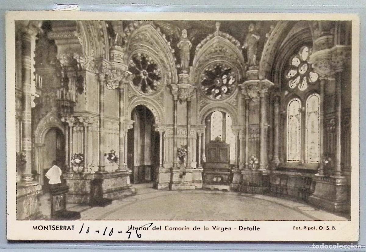 Postales: MONTSERRAT (Barcelona). Interior del Camar&iacute;n de la Virgen &ndash; Detalle.Tarjeta postal ilustrada en blan