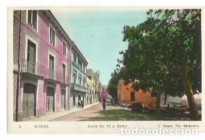 Postales: ANTIGUA POSTAL 4 ROSAS CALLE DR PI Y SU&Ntilde;ER L ROISIN