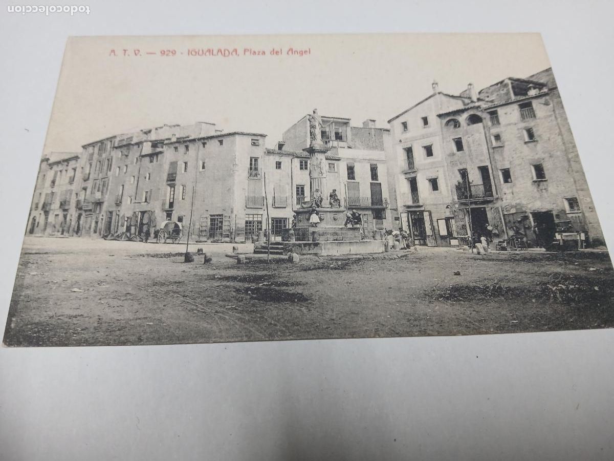 Postales: postal igualada, plaza del angel, atv 929