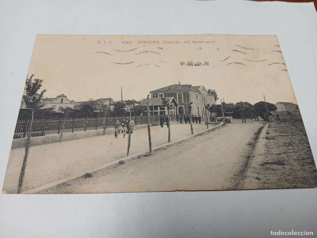 Postales: postal cervera, estacion del ferro-carril, atv 4264
