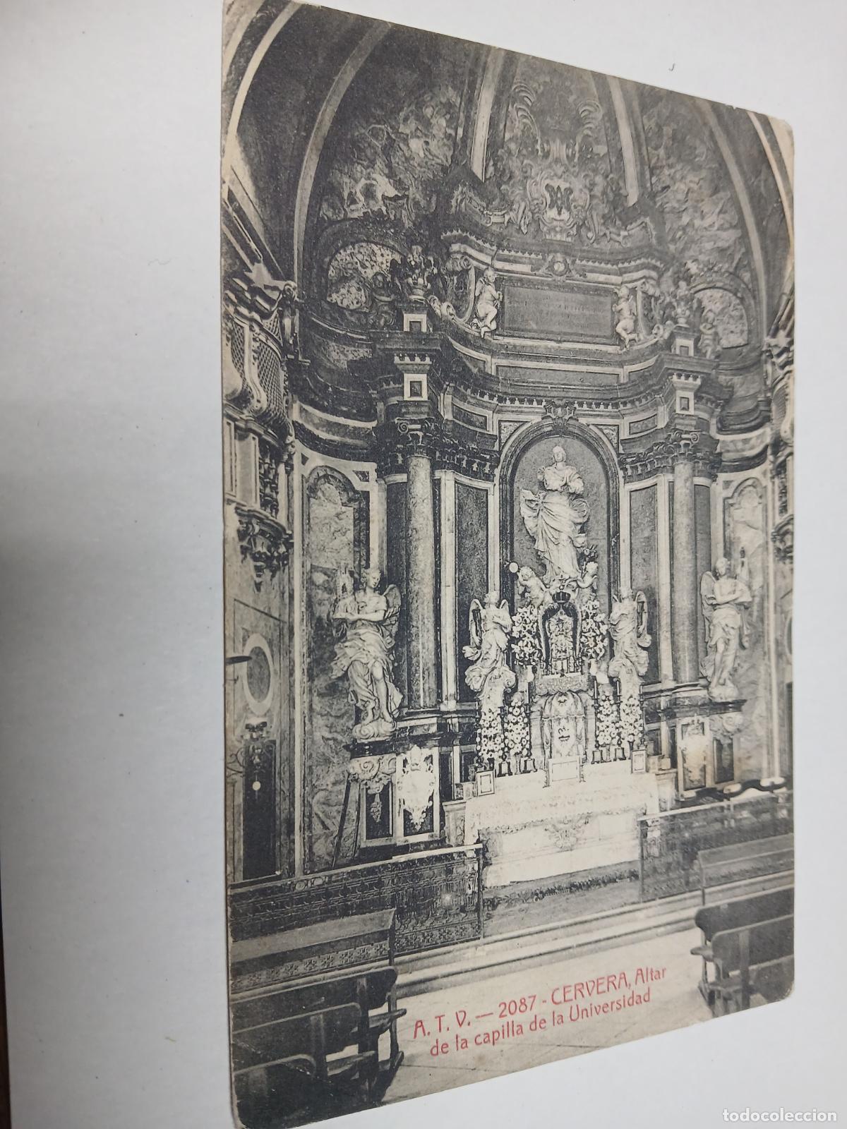 Postales: postal cervera, altar de la capilla de la universidad, atv 2087
