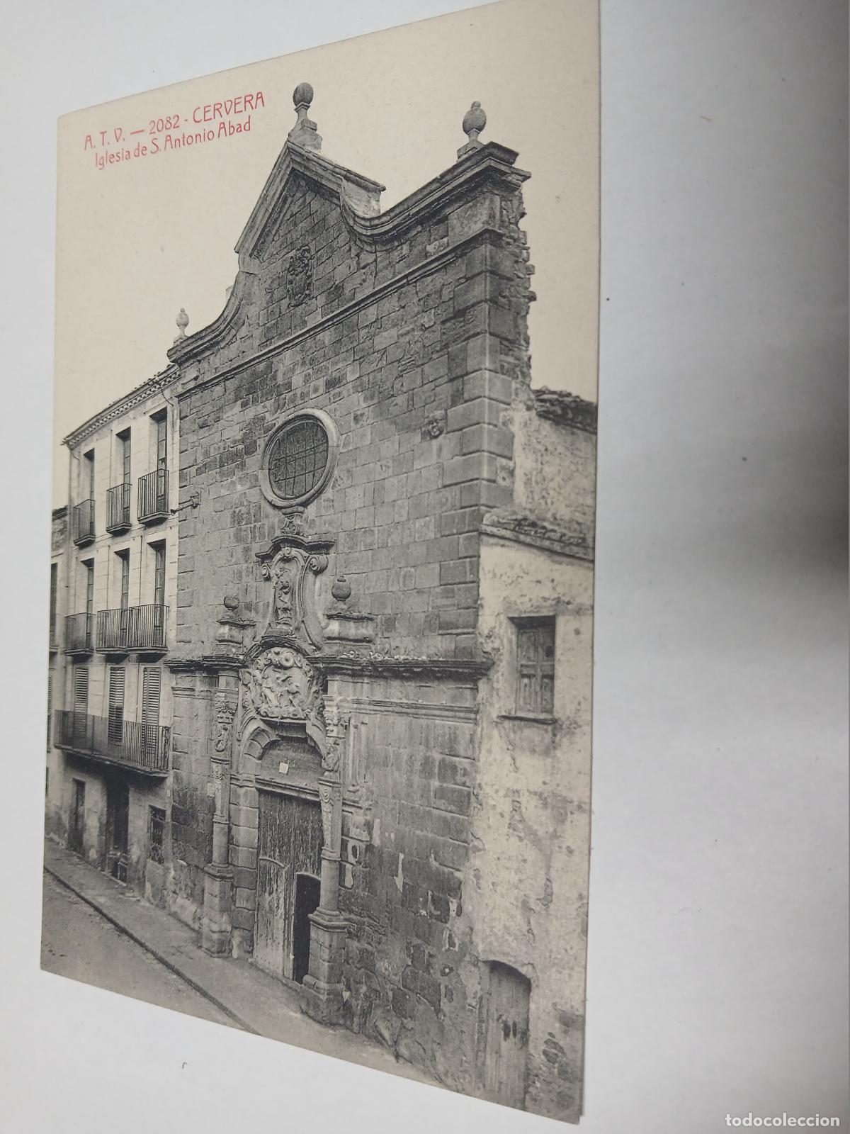Postales: postal cervera, iglesia de s.antonio abad, atv 2082