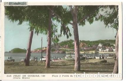 Postales: ANTIGUA POSTAL 140 SANT FELIU DE GUIXOLS COSTA BRAVA PLAYA Y PUNTA DE GARBI R GASSO FOT