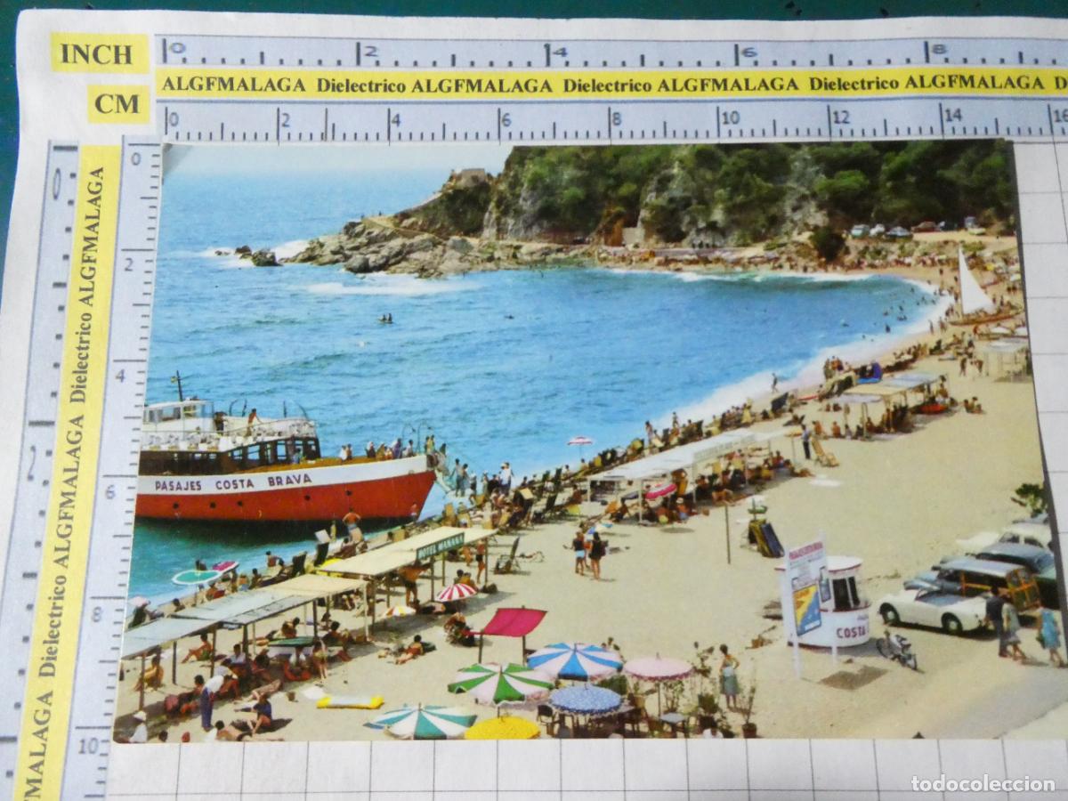 Postales: POSTAL DE GERONA. A&Ntilde;O 1967. LLORET DE MAR LAS PLAYAS DE GARBI Y DE SA CARABERA CRUCERO BARCO. 3809