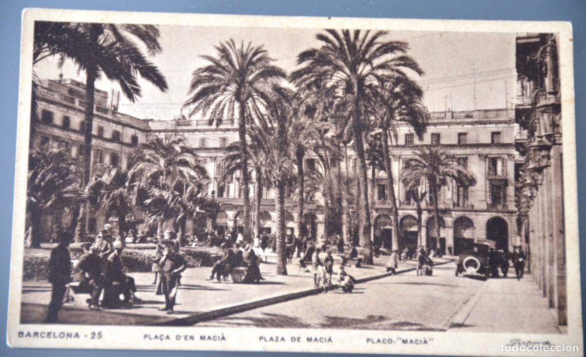 Postales: POSTAL BARCELONA SEGUNDA REP&Uacute;BLICA PLA&Ccedil;A D&acute;EN MACI&Aacute; FOTO ZERKOWITZ HUECO GRABADO MUMBRU