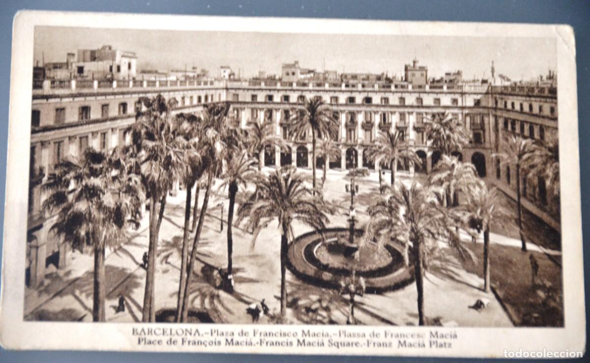 Postales: POSTAL BARCELONA SEGUNDA REP&Uacute;BLICA PLA&Ccedil;A D&acute;EN MACI&Aacute; FOTO L. ROISIN