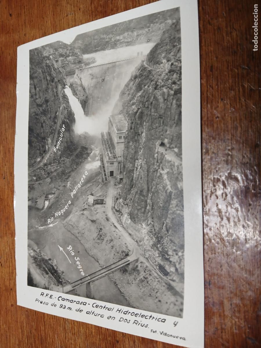Postales: postal r.f.e. camarasa, central hidroelectrica y presa de 93 m dos rius