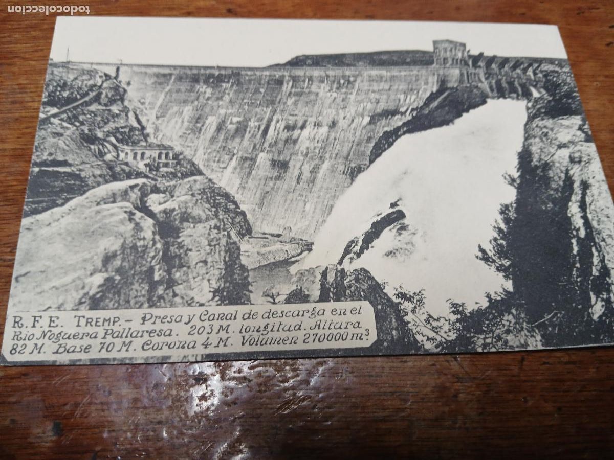 Postales: postal tremp, presa y canal de descarga en el noguera pallaresa