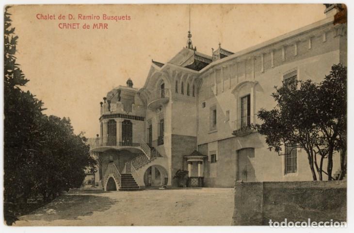 Postales: a11533 Canet De Mar Chalet De Don Ramiro Busquets Atv villaflora circu sello parcialmente arrancado