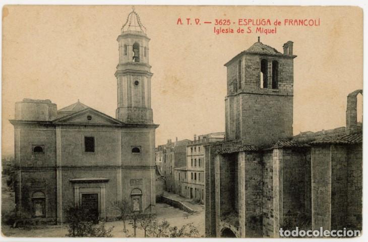 Postales: a11541 Espluga De Francoli Iglesia De San Miguel Atv N&ordm;3625 escrita