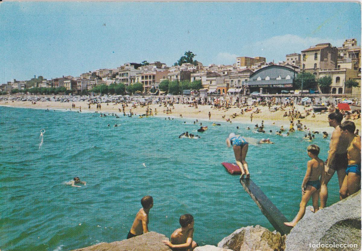 Postales: MASNOU (BARCELONA) LA PLAYA - EDITADA EN 1962 - ESCRITA