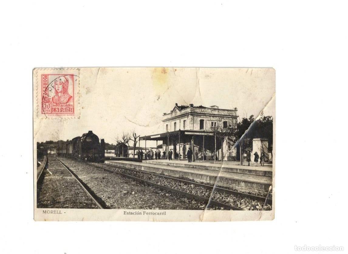 Postales: MORELL. ESTACI&Oacute;N FERROCARRIL. CENSURA MILITAR. BATALLON DE TRABAJADORES