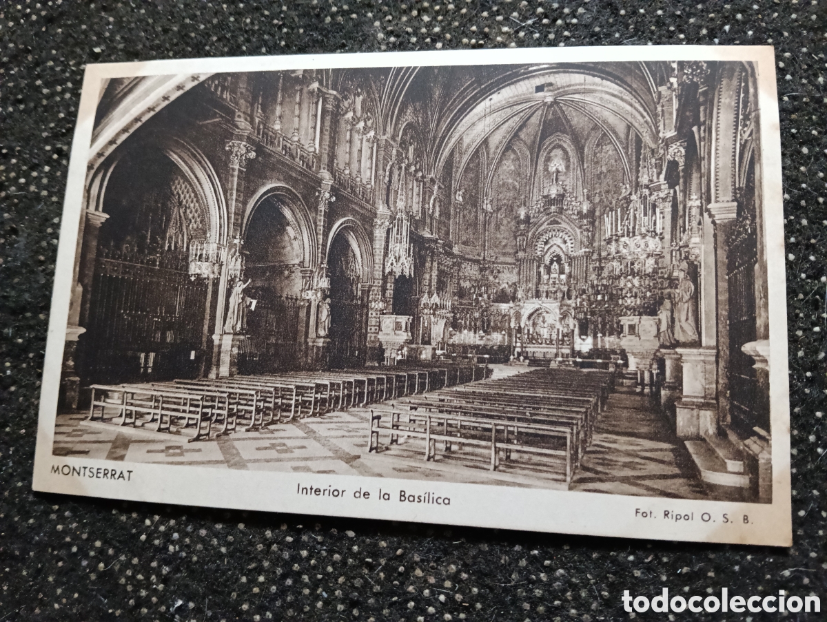 Postales: Montserrat interior de la Bas&iacute;lica foto Ripol