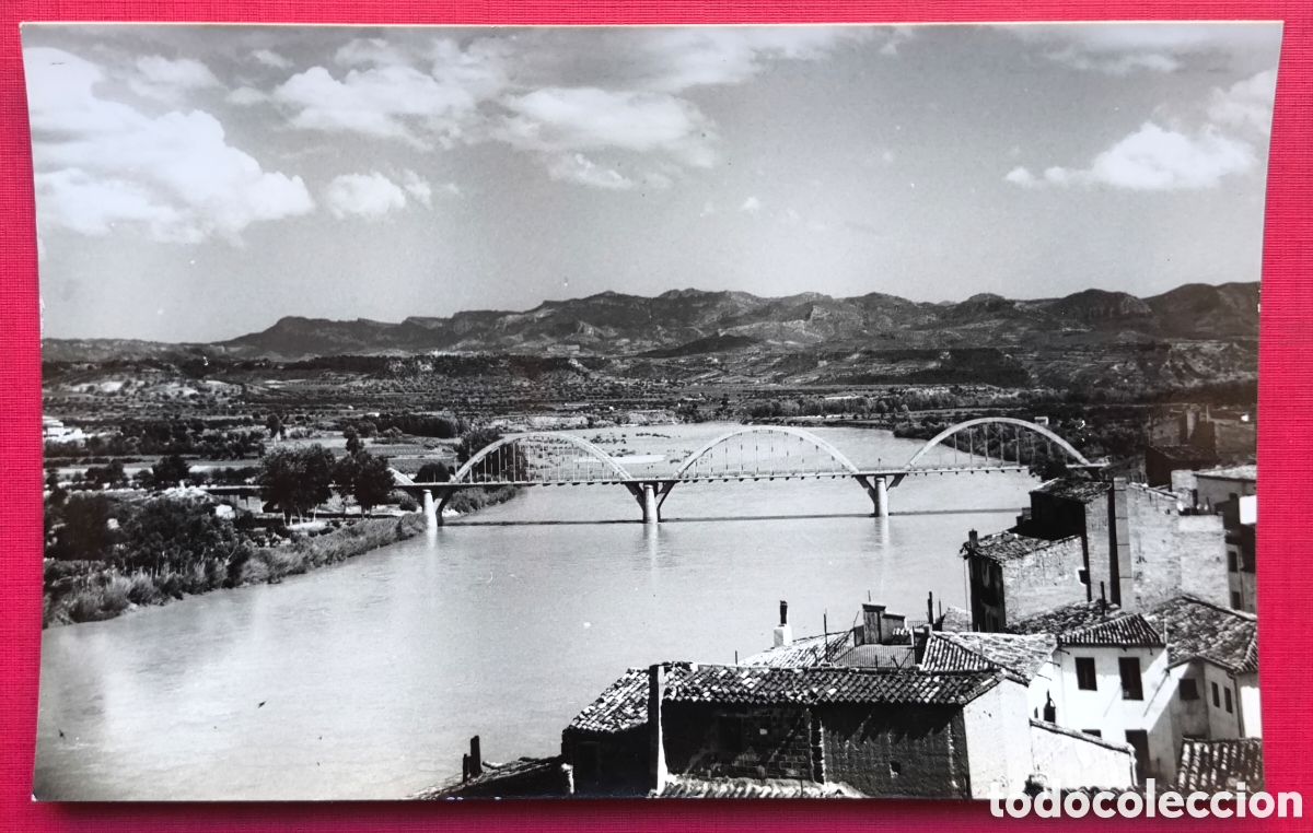 Postales: MORA D'EBRE PONT RIU POSTAL FOTOGR&Aacute;FICA FOTOGRAF&Iacute;A CUY&Aacute;S TARRAGONA C. 1955
