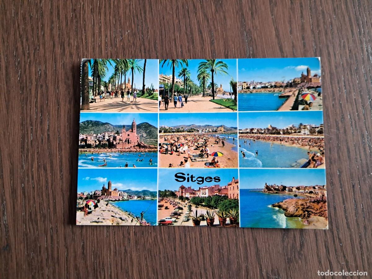 Postales: postal de Espa&ntilde;a, diferentes vistas de Sitges, Platja D'Or n&ordm; 90.