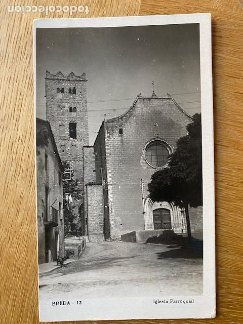 Postales: Breda. Girona. N&ordf; 12. Iglesia Parroquial. Postal sin circular