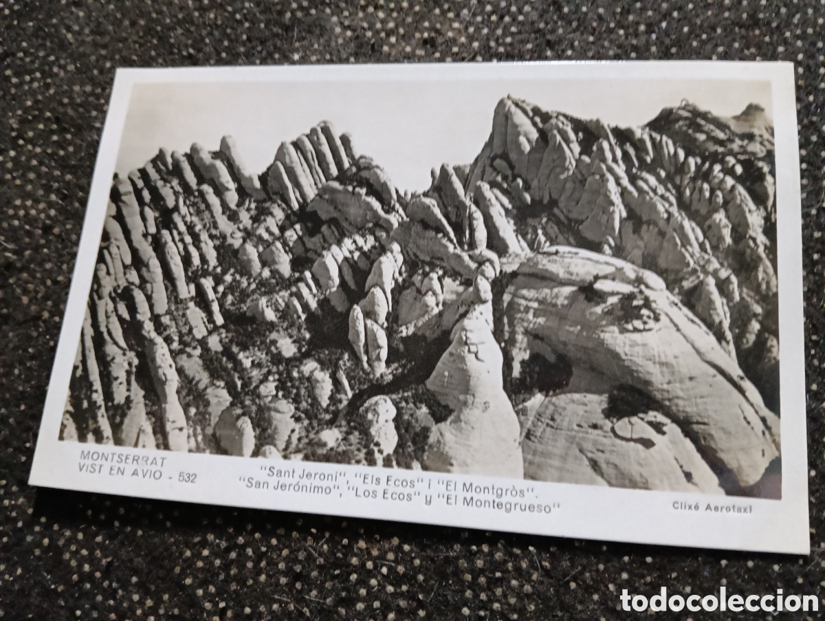 Postales: Montserrat visto en avi&oacute;n, San Jer&oacute;nimo, Los Ecos i el Mont Gros