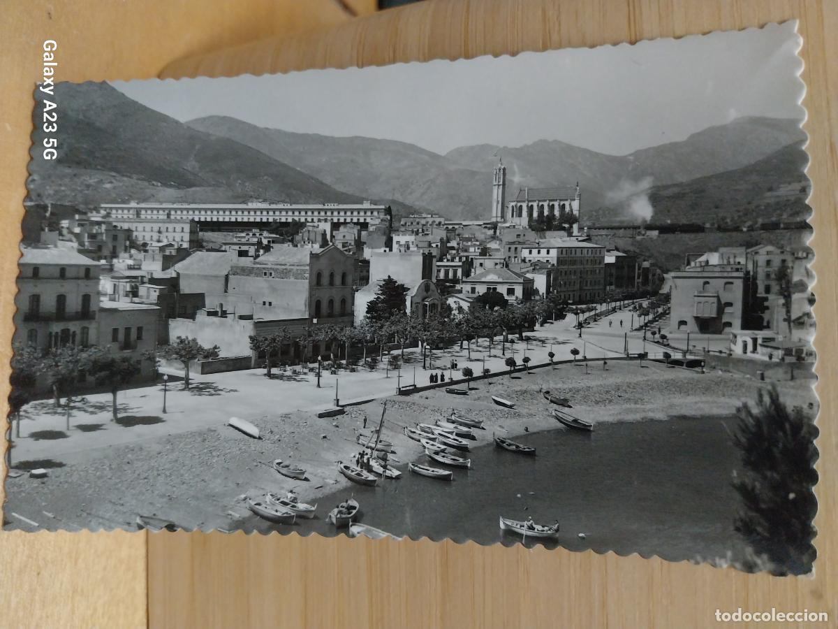 Postales: PORT BOU GERONA PASEO GENERAL GODED PLAYA ED GARRABELLA 5 CIRCULADA A&Ntilde;O 1955 ANIMADA BARCAS