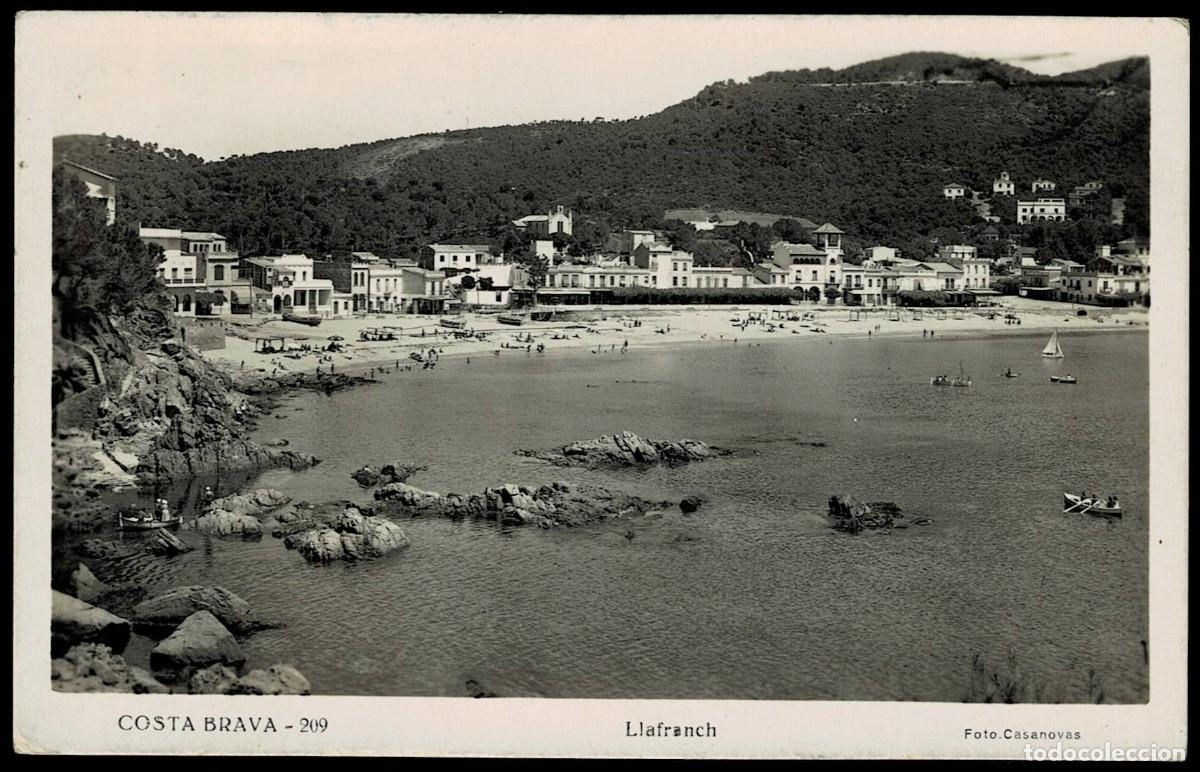 Postales: C-NC 63 COSTA BRAVA-209 LLAFRANCH Foto Casanovas Circulada a Barcelona