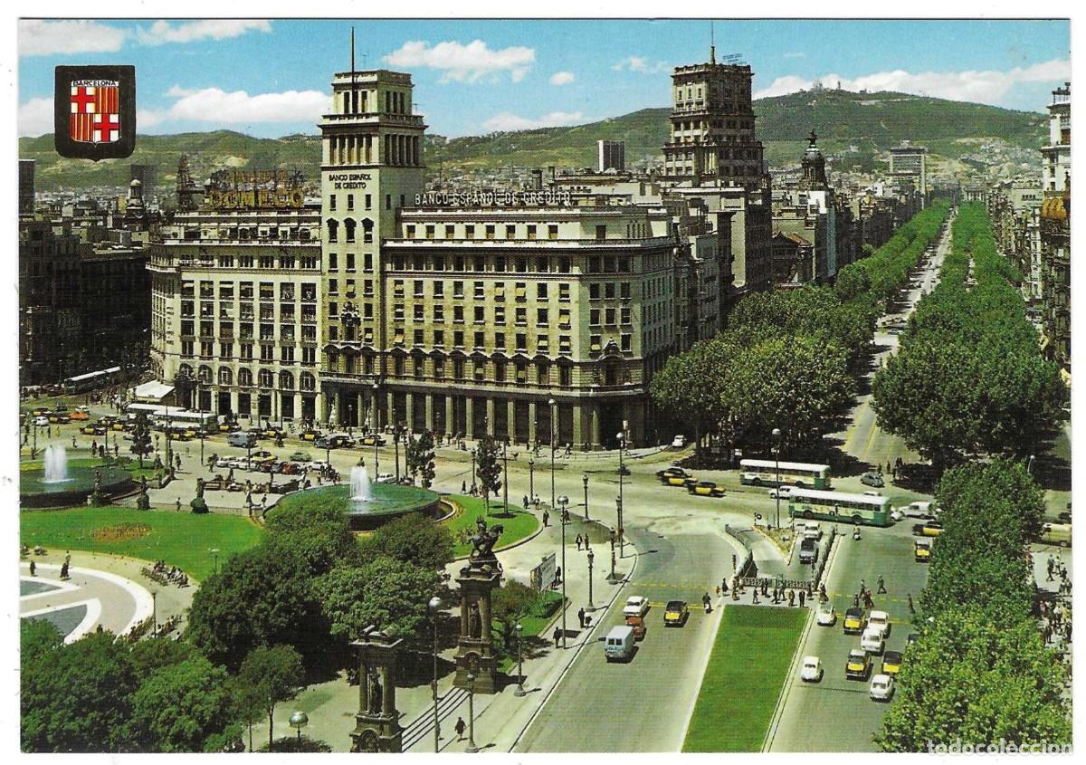 Postales: Postal Barcelona. Plaza de Catalu&ntilde;a-Paseo de Gracia. ref. 7-barcelona62