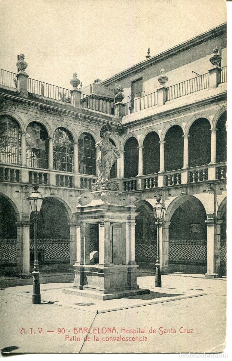 Postales: BARCELONA-HOSPITAL SANTA CRUZ-PATIO-ATV-90