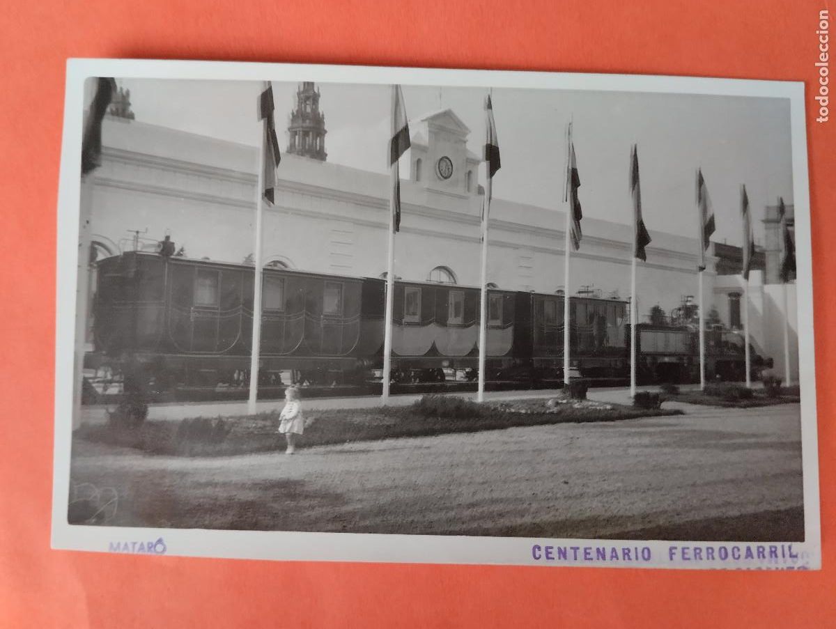Postales: FOTOGRAFIA ORIGINAL DE CENTENARIO FERROCARRIL TREN MATAR&Oacute; 1948.