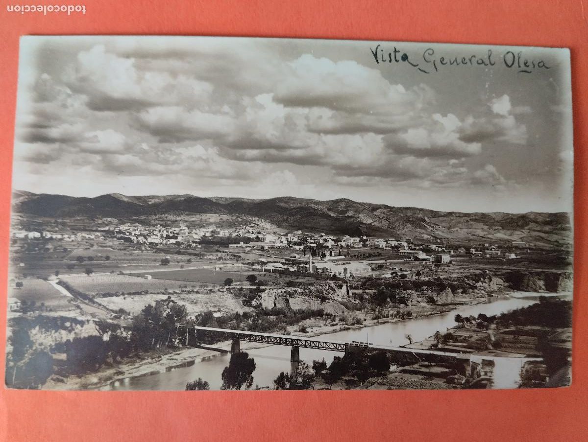 Postales: POSTAL FOTOGRAFICA VISTA GENERAL OLESA DE MONTSERRAT A&Ntilde;O 1928