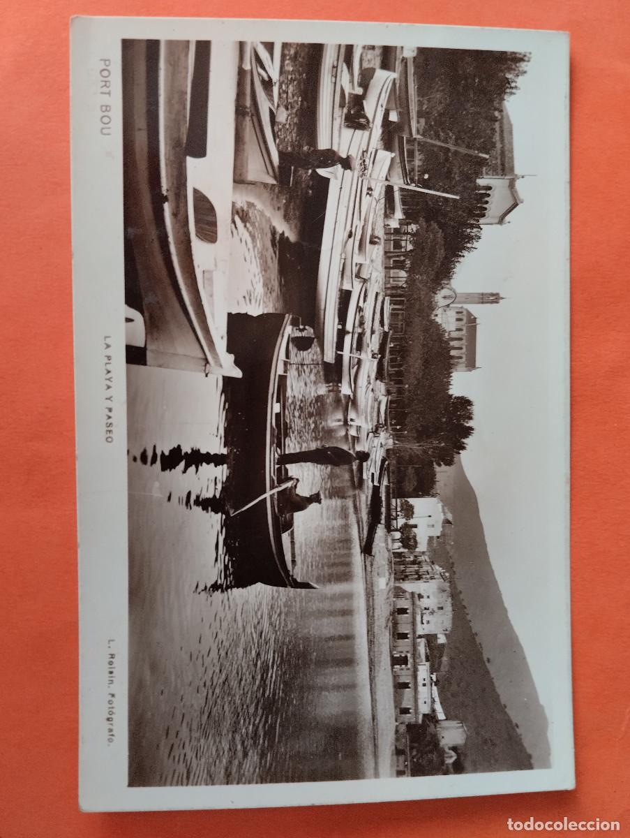 Postales: PORT BOU LA PLAYA Y EL PASEO. L. ROISIN