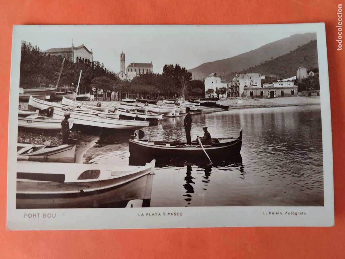 Postales: PORT BOU LA PLAYA Y EL PASEO. L. ROISIN
