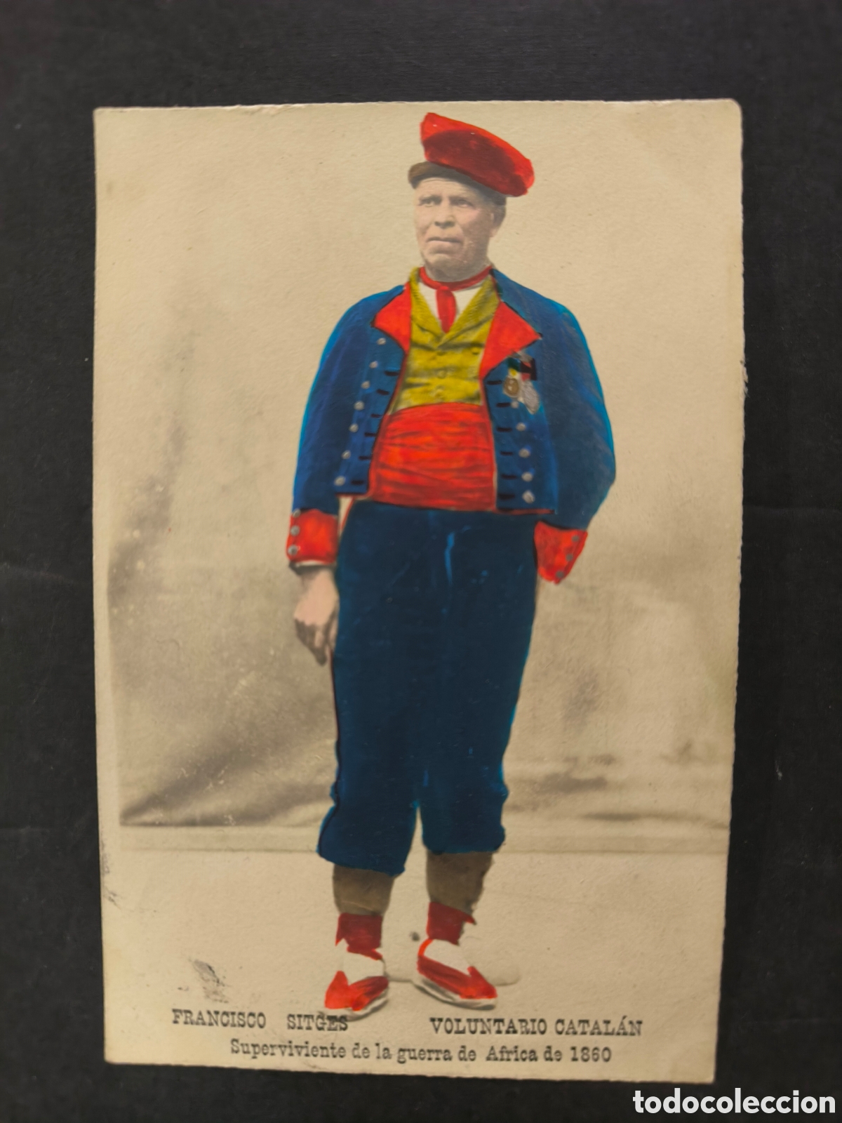 Postales: Postal antigua. Francisco Sitges, voluntario catal&aacute;n. Barcelona, principios s. XX.