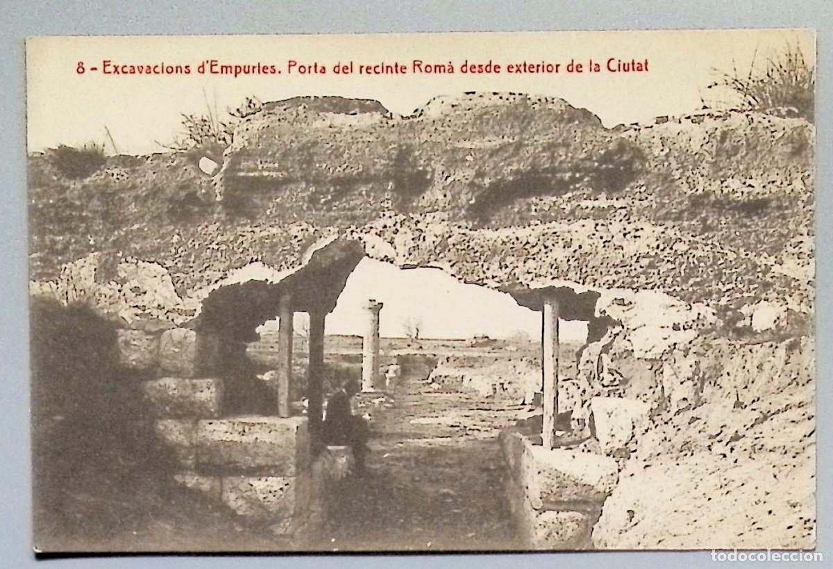 Postales: L'ESCALA (Girona). Emp&uacute;ries: puerta del recinto romano.Tarjeta postal