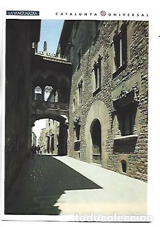 Postales: BARRI GOTIC: PUENTE DEL CARRER DEL BISBE.- BARCELONA.- COLECCION LA VANGUARDIA