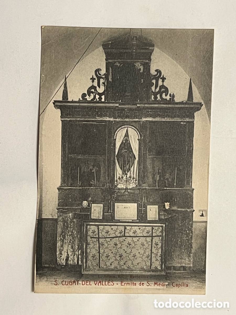 Postales: S. CUGAT DEL VALLES (Barcelona) Postal Ermita de Sant Medir. Capilla. Foto Roisin (h.1910?) S/C