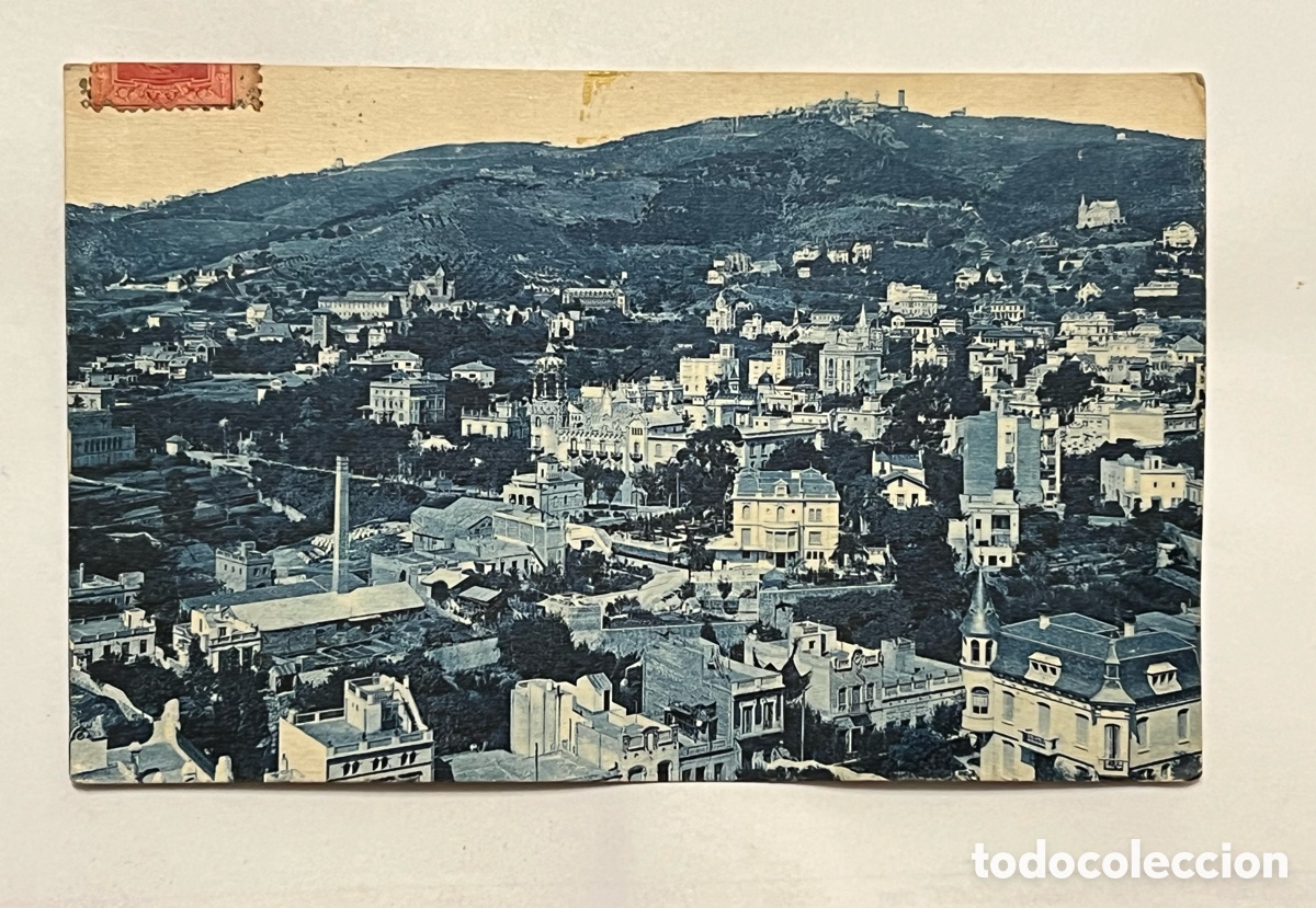 Postales: BARCELONA. Postal Vista panor&aacute;mica.. Collserola.. Tibidabo.. Sant Gervasi.. Foto Roisin (a.1927)