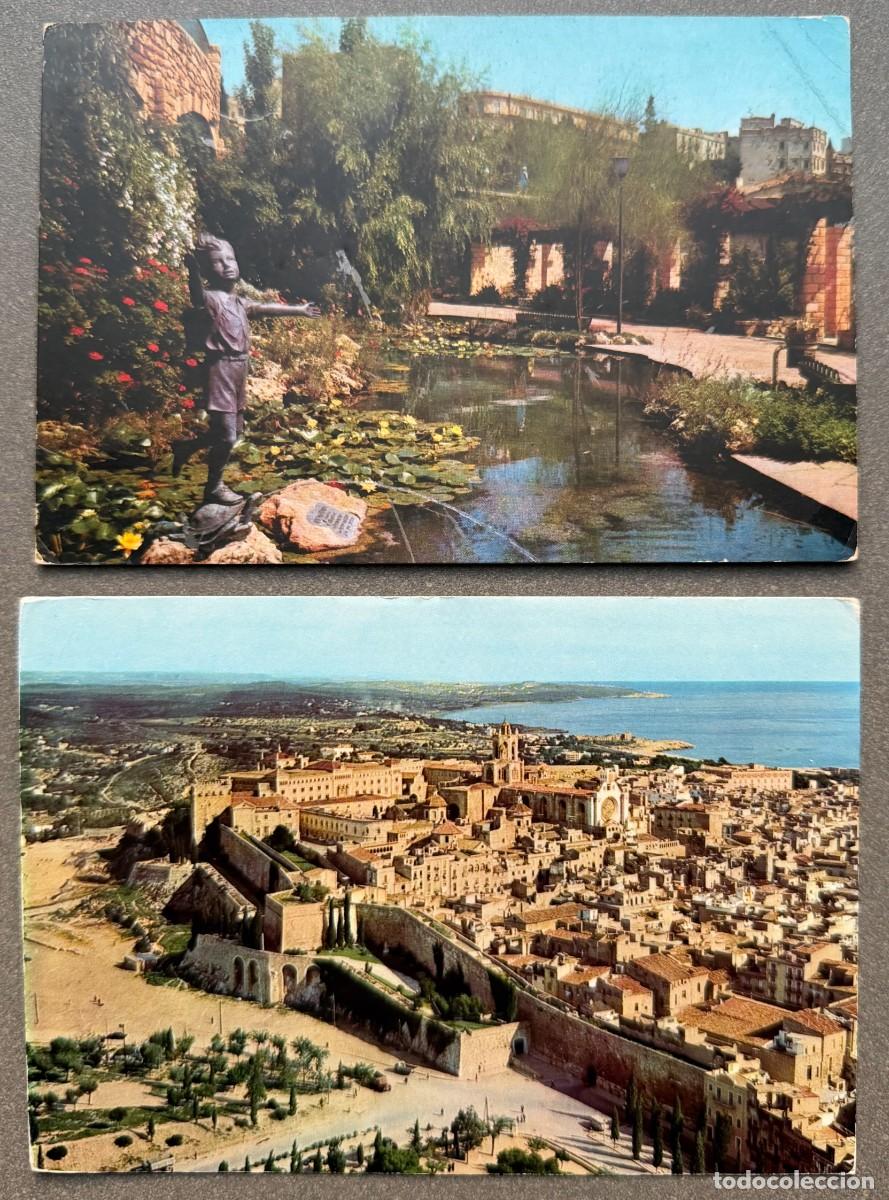 Postales: 2 POSTALES TARRAGONA - A&Ntilde;OS 60's SIGLO XX - MAGINET Y VISTA DE MURALLAS Y CATEDRAL - CIRCULADAS