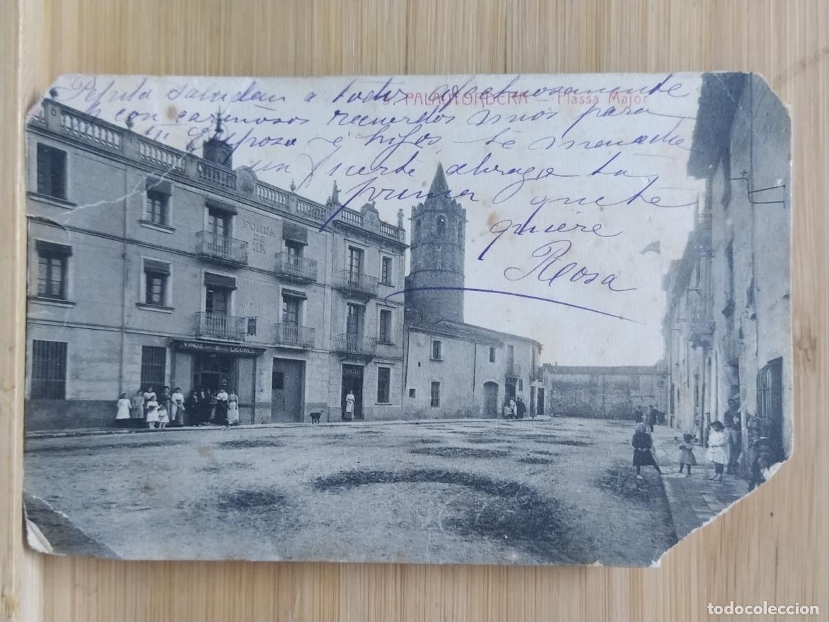 Postales: PALAUTORDERA - PLA&Ccedil;A MAJOR - TIENDA VINOS Y LICORES - POSTAL ANTIGUA -(117.063)