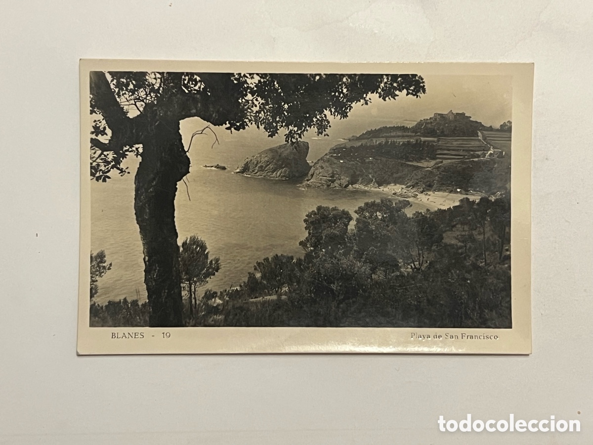 Postales: BLANES (Girona) Postal No.19, Playa de San Francisco. Sin datos editor (h.1950?) circulada