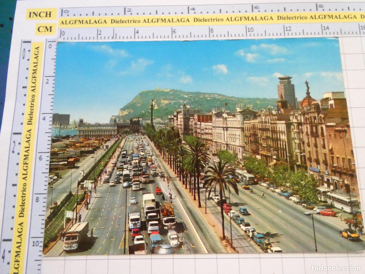 Postales: POSTAL DE BARCELONA. A&Ntilde;O 1974. PASEO DE COL&Oacute;N COCHES CAMIONES PEGASO 3502 PERLA. 573